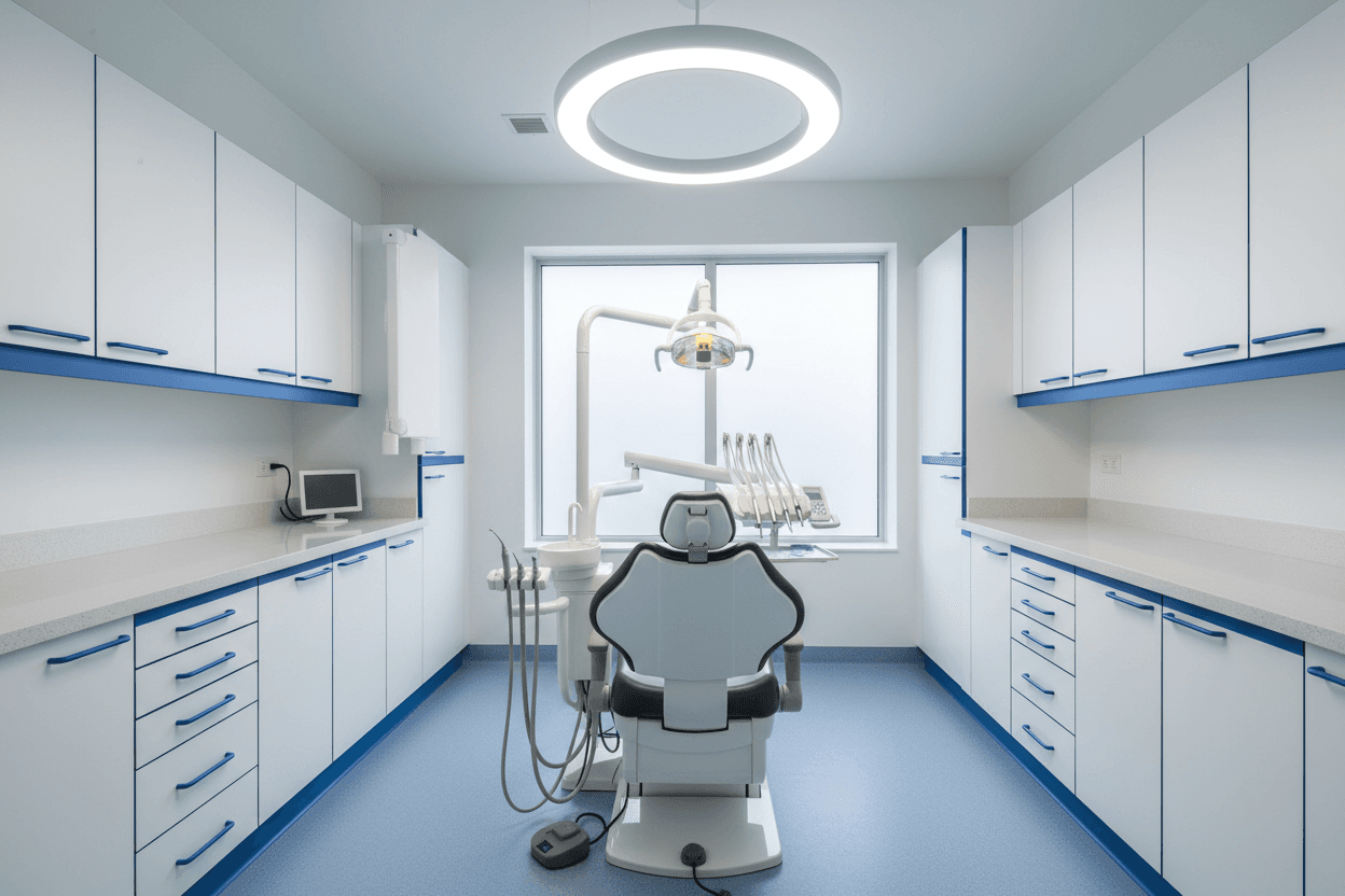 Completed dental operatory by Kaiser Construction